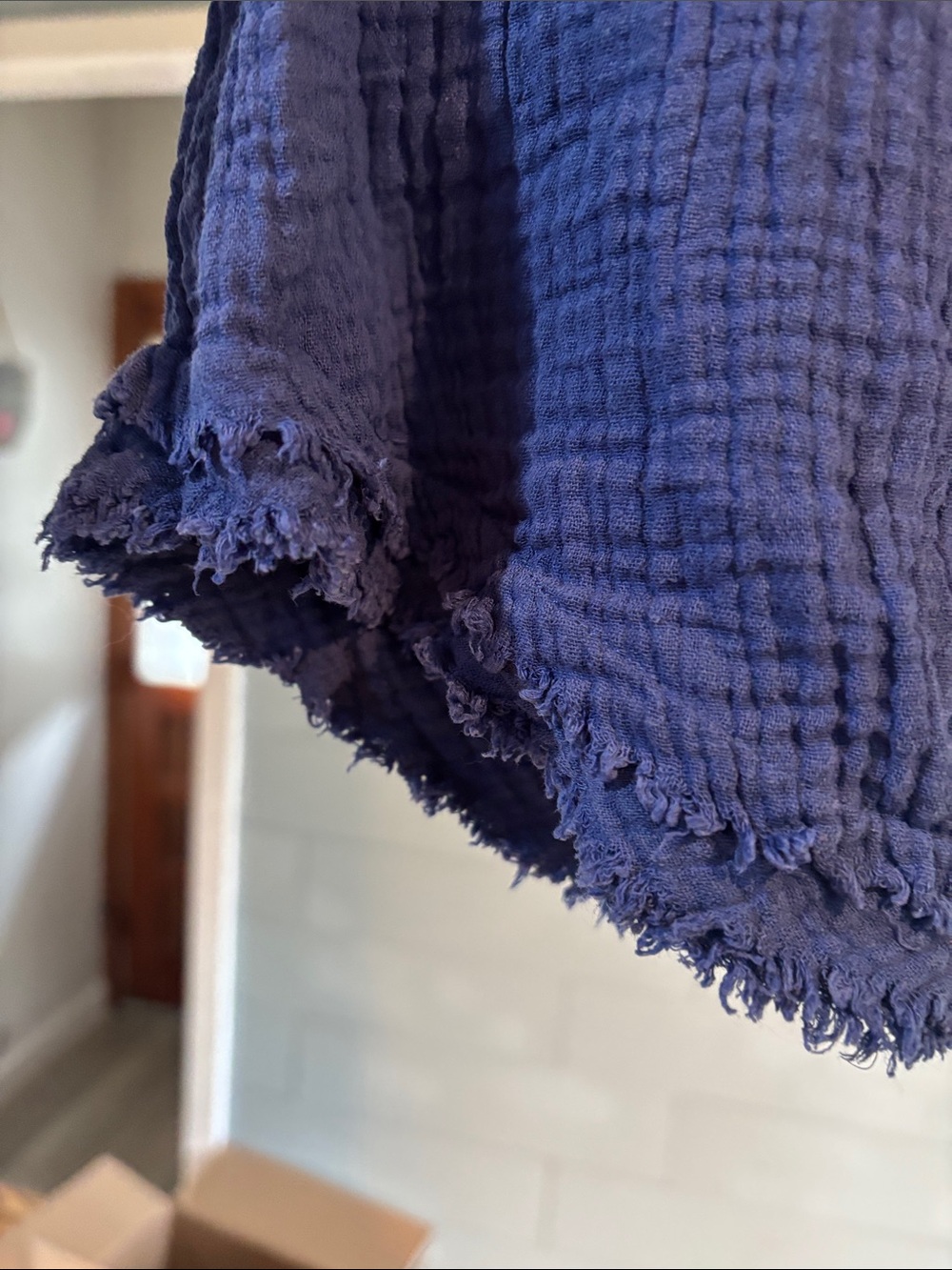 Free People Indigo Crinkle V-Neck Tunic - Picture 4 of 7